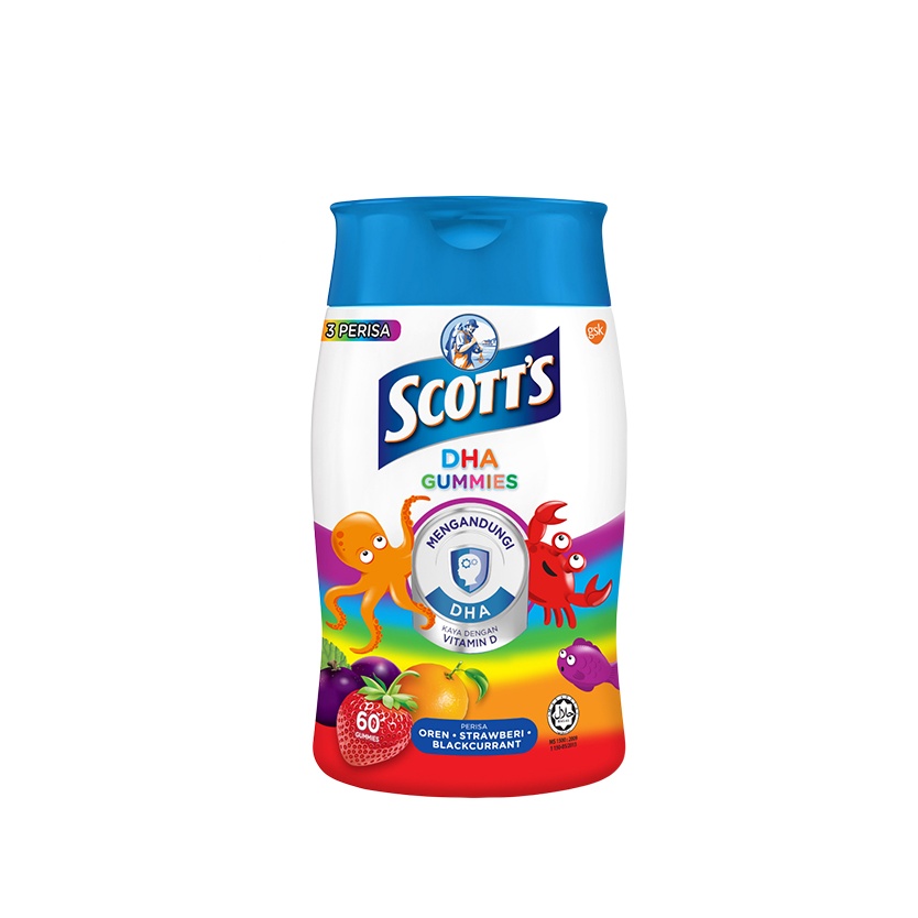 Scott's Dha Gummies 60's - Assorted Flavour (Bottle)