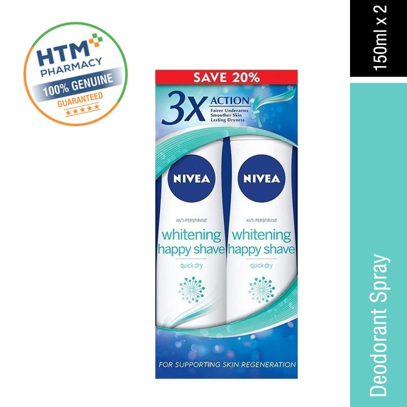 Nivea Deodorant Spray 150ML x 2 - Whitening Happy Shave (82264)