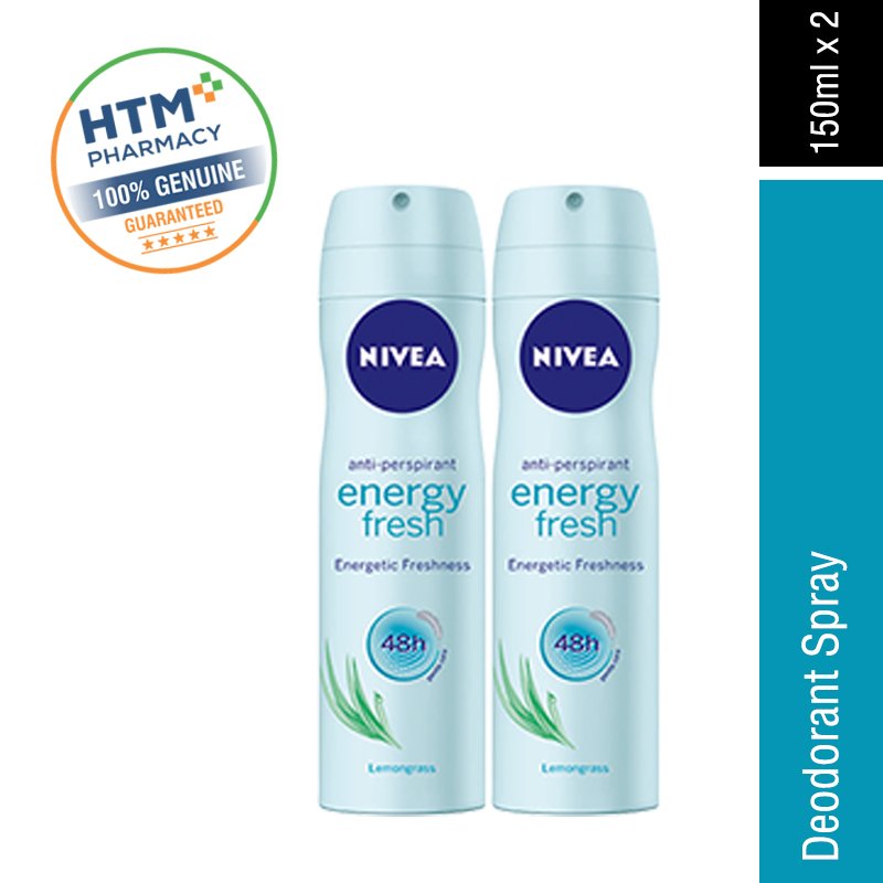 Nivea Deodorant Spray 150ML x 2 - Energy Fresh (83750)