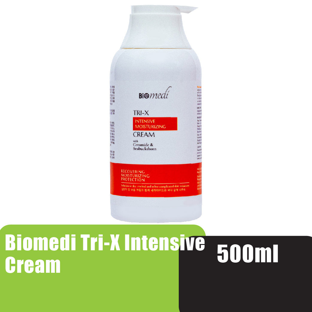 BIOMEDI Oragnic Seabuckthorn Tri-X Intensive Cream 500ml With Vitamin C & Menthol (Suitable For Dry Skin, Eczema)