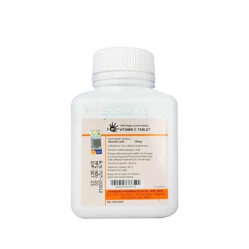 SUNWARD VITAMIN C 100MG 1000'S