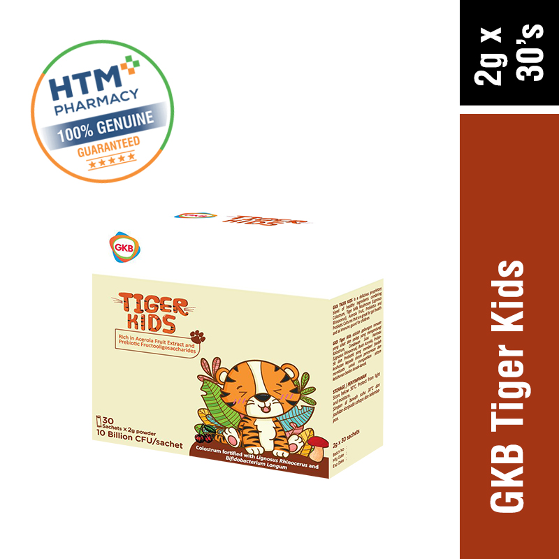 GKB Tiger Kids 2g X 30's with Probiotic, Tiger Milk Mushroom Kids, Colostrum, 虎乳芝 for Digestive