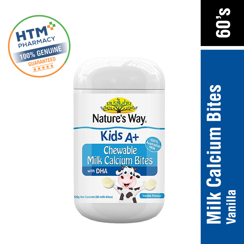 Nature's Way Kids A+ Milk Calcium Bites 60's - Vanilla