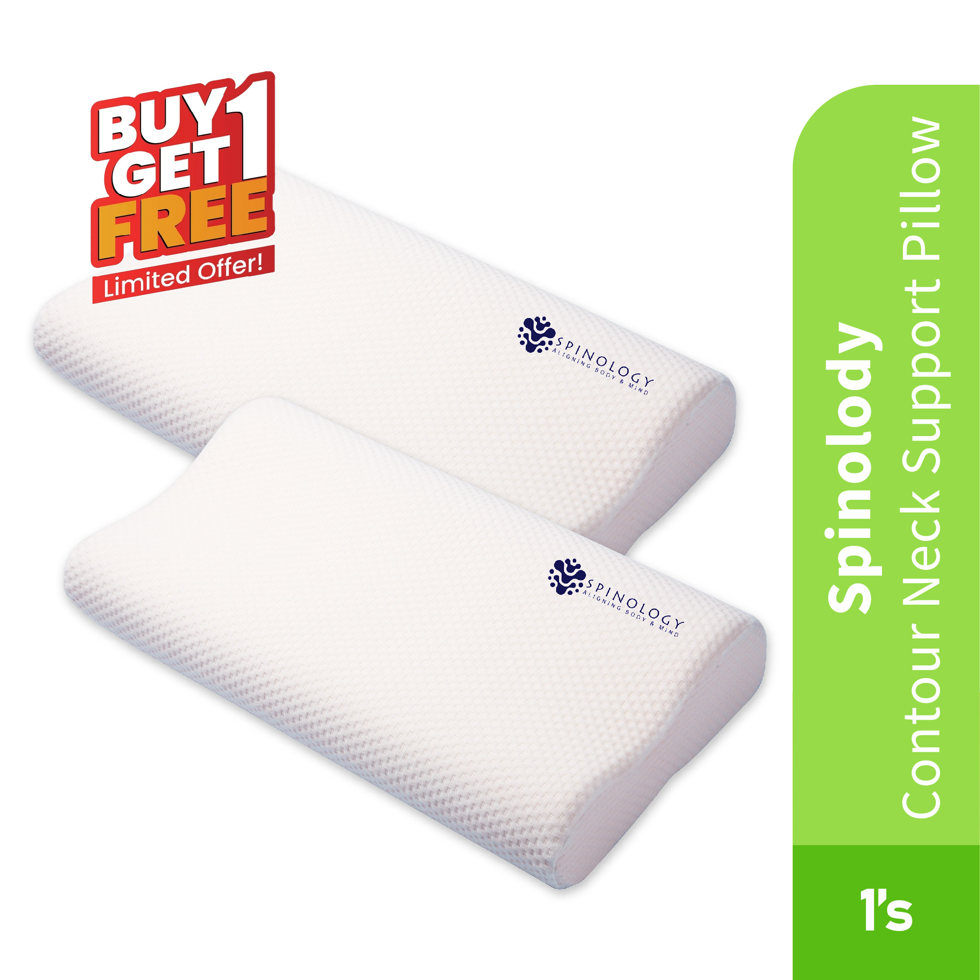 Spinology Contour Memory Foam Pillow Neck Support Ergonomic Orthopedic Neck Support Pillow 頸椎枕頭