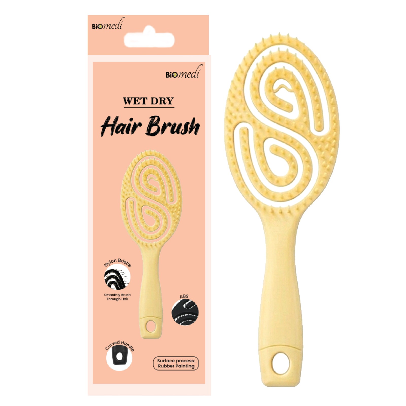 BIOMEDI Dry Wet Brush, Tangle Brush, 2 in 1 Soft Hair Brush (毛刷) - 1's