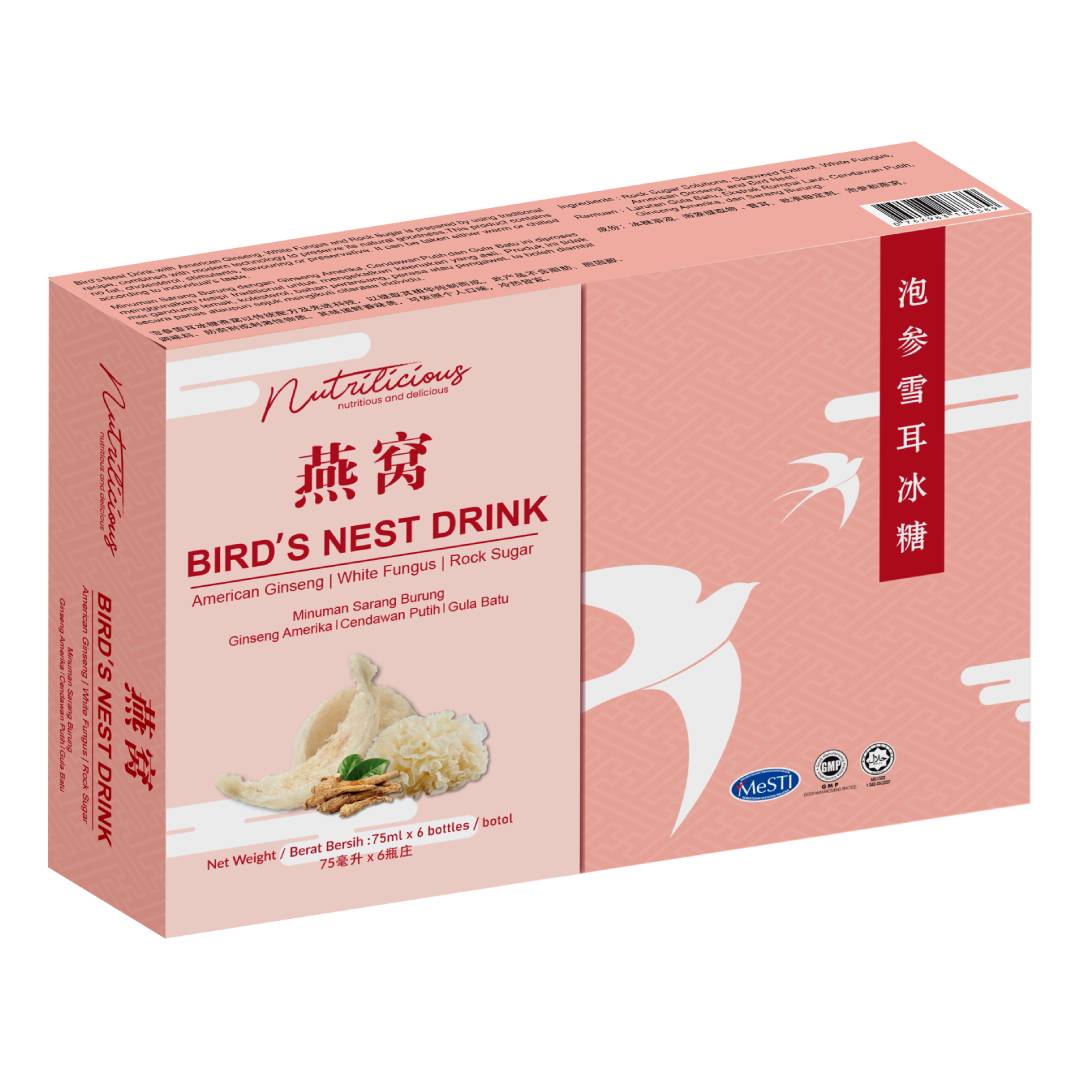 NUTRILICIOUS Bird Nest Drink with Ginseng, White Fungus & Rock Sugar 75ml x 6's ( Sarang Burung Walit )