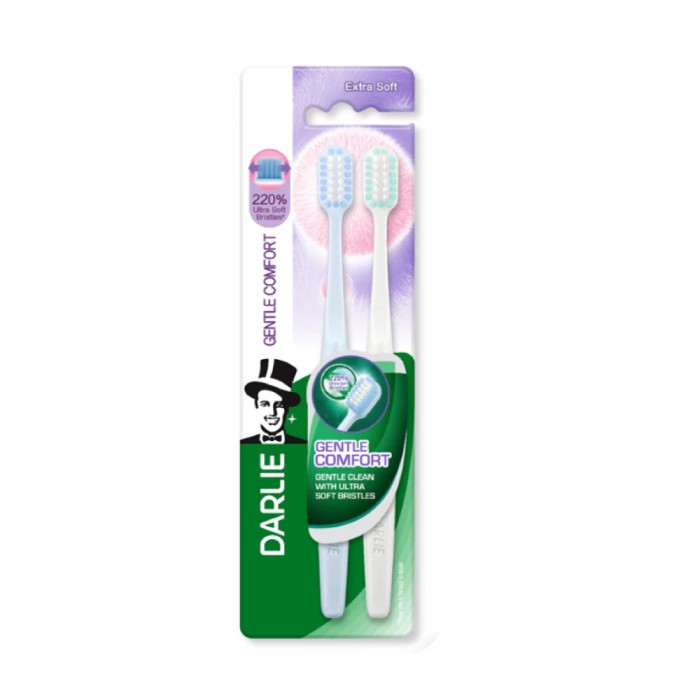 DARLIE Gentle Comfoto Toothbrush 2's for Extra Soft Toothbrush, Berus Gigi Extra Soft