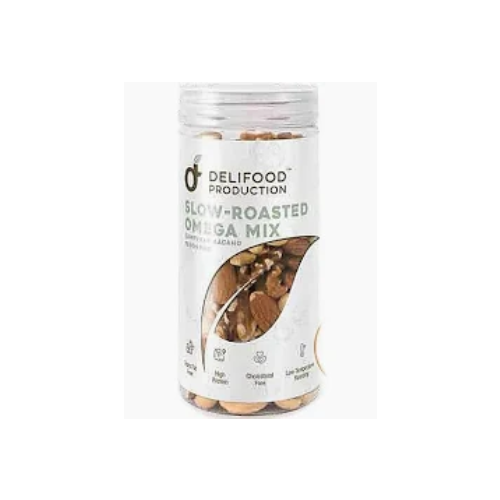 DELIFOOD PRODUCTION Slow -Roasted Omega Nuts Mix 200g-Kacang, Nuts, Nuts Mixed