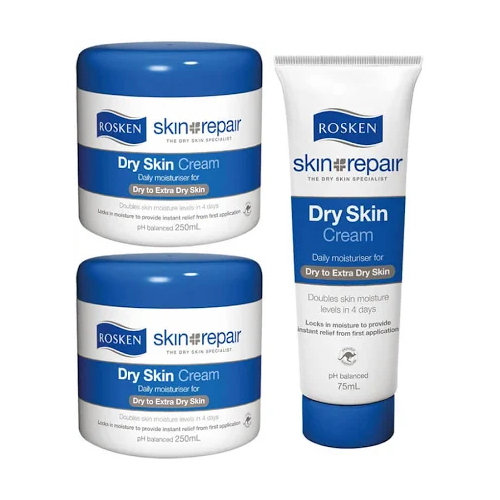 ROSKEN Dry & Sensitive Skin Hand Cream 250ml x2 foc 75ml 